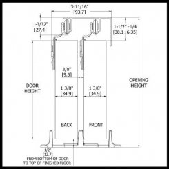 Hager 9614 Bypass Track Sliding Door System, 60 Lbs. Door, Built-in Fascia