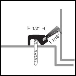 NGP A625 Door Sweep and Perimeter Gasket, .5" Aluminum Casing with .4375" Angled Nylon Brush