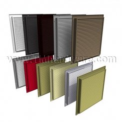 Door Louver 600C, Inverted V-Blades, Single Flanged Frame with Moulding, up to 2' x 6'-8"