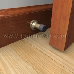 Deltana 1-3/8" Baseboard Door Stop, Solid Brass