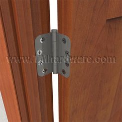 Deltana, Plain Bearing, Brass, Residential Grade, 5 Knuckle, Full Mortise, 5/8" Radius Hinge, 4" x 4"