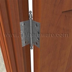 Deltana, Plain Bearing, Brass, Standard Weight, 3 Knuckle, Full Mortise, Ornate Hinge, 4.5" x 4.5"
