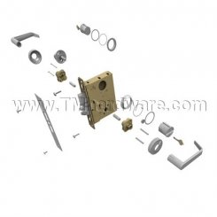 Hager 3800S Series Grade 1 Mortise Sectional Lockset, Zinc Base
