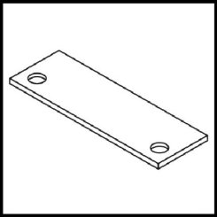 Frame Hinge Fillers Plates for 1-3/4" Rabbeted Frames, 25 Pk., 4-1/2" Hinge Filler