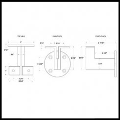 Deltana HRBM325 Modern Hand Rail Bracket, Heavy Duty, Solid Brass, 3-1/4" Projection