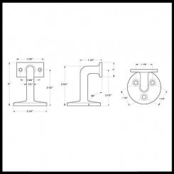 Deltana HRC253 Hand Rail Bracket