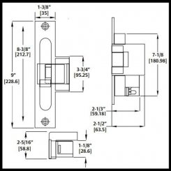 HES-Folger Adam 310-3-1 Electric Strike, Fire-Rated, For Locksets with a 3/4" Latchbolt Throw and a 1" Deadbolt Throw