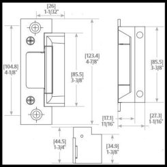 HES 5000C Complete Pac Electric Strike, Faceplates Included, For Cylindrical Locksets up to a 5/8" Latchbolt Throw