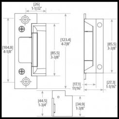 HES 5000 Electric Strike, For Cylindrical Locksets up to a 5/8" Latchbolt Throw