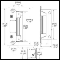 HES 5200C Complete Pac Electric Strike, Faceplates Included, For Cylindrical Locksets up to a 3/4" Latchbolt Throw