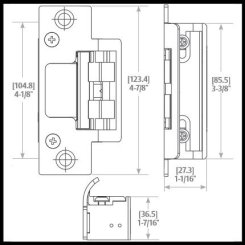 HES 8000C Complete Pac Electric Strike, Faceplates Included, Concealed Design, For Cylindrical Locksets up to a 5/8" Latchbolt Throw