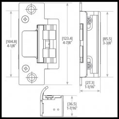 HES 8000 Electric Strike, Concealed Design, For Cylindrical Locksets up to a 5/8" Latchbolt Throw