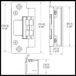 HES 8300 Electric Strike, Fire Rated, Concealed Design, For Cylindrical Locksets up to a 5/8" Latchbolt Throw