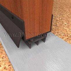 NGP 319ET Door Shoe Sweep, U Shaped Aluminum with Rain Drip and .6875" Thermoplastic Triple Fin Seal