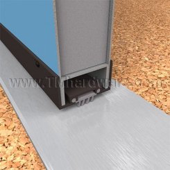 NGP 35V Door Shoe Sweep, U Shaped Aluminum Casing with Square Edges and a .1875" Vinyl Finned Seal for Hollow Metal Doors