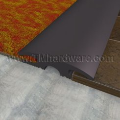 Pemko #EV2325 Carpet Divider, 2.75" Vinyl for Carpet to Tile, .72" Height, 36" Length, Black Finish - QuickShip