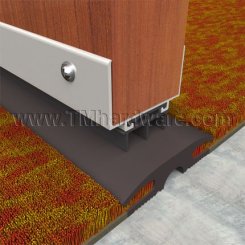 Pemko #2173 Door Shoe Sweep, U-Shaped Aluminum with .69" Notched Eco-V (Vinyl) Triple Fin Seal, 36" Length, Mill Finish Aluminum