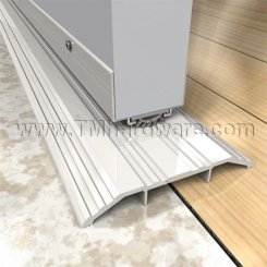 Door Shoe Sweep Aluminum Mill Finish with Gray Vinyl Insert