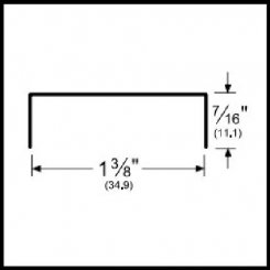 Pemko #343 Door Top Weatherstrip, Aluminum, for 1.375” Thick Wood Doors