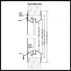 Vision Kit PDVSL, Slimline Low Profile Beveled Frame with Privacy Door, 1-3/4" Doors, Glass up to 1/4”, up to 1' x 2'-11"