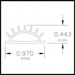 Pemko #EV15GR Fingered Vinyl Insert Replacement for Pemko Door Sweep #209, 208