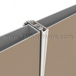 Pemko #3495_M Meeting Stile, Aluminum, Locking Slide Bolt with Magnetic Kerf-in Seal for In-swing Metal Doors