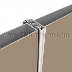 Pemko #3496_Q Meeting Stile, Aluminum, Locking Spring Bolt with Foam Kerf-in Seal for In-swing Doors