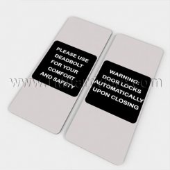 Pemko #DL-D Privacy Door Latch Decals used to Cover Old Door Latch Holes
