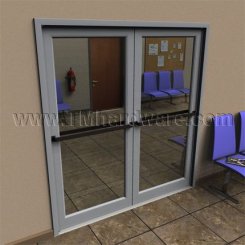 Rockwood 14 Straight Push Bar With Base Plates, 24" - 36"