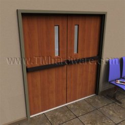 Rockwood 43 Wide Push Bar With Base Plates, 24" - 36"