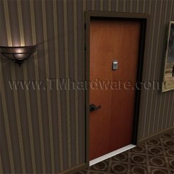 Rockwood #614V, Square Door Knocker with Viewer, Solid Brass, Satin Chrome Finish - QuickShip