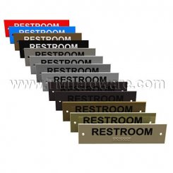 Rockwood #BF680R, Engraved Sign with Braille Translation - "RESTROOM"