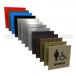 Rockwood #BF688, ADA Tactile Sign with Braille, Women and Handicap Accessible