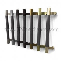 Rockwood NoirMet RM3830 - RM3850 Offset Pull - Black Anodized Grip Zone with Contrasting Flat Ends, up to 8FT OA