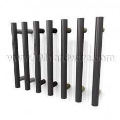 Rockwood NoirTek RM3900 - RM3920 Straight Pull - Black Anodized Finish with Contrasting Posts - Flat Ends, up to 7FT OA