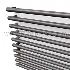 Rockwood NoirTek RM3906 - RM3926 Push Bar - Black Anodized Finish with Contrasting Posts - Round Ends, up to 36" CTC