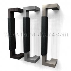 Rockwood RM6430 Upholstery Leather GeoMetek Offset Pull with a Rectangular Grip - up to 8FT