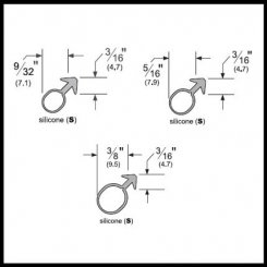 Pemko S104 - S109 Kerf Weatherstripping, .281" - .375" Ring Shaped Silicone Seal, 100 FT Roll