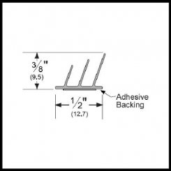 Pemko #S773 Adhesive Weatherstrip, 1/2" Wide SiliconSeal™ Triple Fin