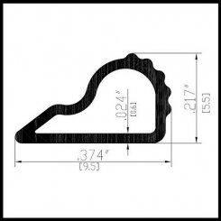 Barzen #WA20 Adhesive Weatherstrip, .375" Wide Pure Silicone - Quick Ship