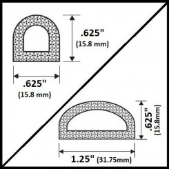 D Shaped Sponge Neoprene Adhesive Weatherstrip