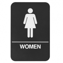 Rockwood #BFM685, Molded Plastic ADA Tactile Sign with Braille, Women's Sign