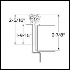 Ives 026XY Full Mortised Continuous Hinge, Narrow Frame Leaf, Wide Door Leaf for 2" and 2 1/4" Doors