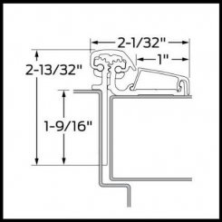 Ives 054XY Adjustable, Half Surface Continuous Hinge - Narrow Door Leaf