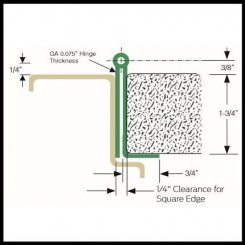 Ives 715 Pin and Barrel, Half Wrap, Stainless Steel Continuous Hinge