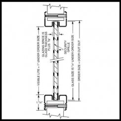 Vision Kit VLFSG, Security Frame with Security Grille, 1-3/4" Doors, Glass up to 1/4", up to 5' x 6'