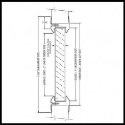 Vision Lite VSIG, Slimline Low Profile Beveled Frame, 1" - 3" Doors, Glass up to 1", up to 5' x 8.5'