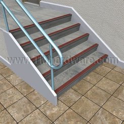 Wooster Supergrit W138 No-Slip Nosing for Steel Pan Stairs with 10° Riser Slope, 3" Depth, 1.125" Riser