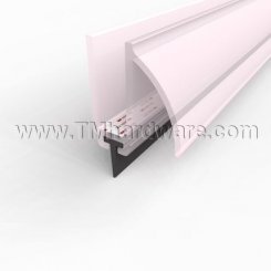 Door Shoe, U Shaped PVC with Rain Drip for .375" Glass Doors with Rubber Seal