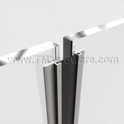 Zero #8193PSA Meeting Stile, .59" Aluminum with .375" Brush for Glass Doors
